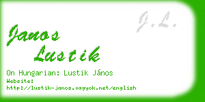 janos lustik business card